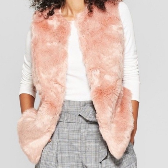 A New Day Pink Faux Fur Vest 
